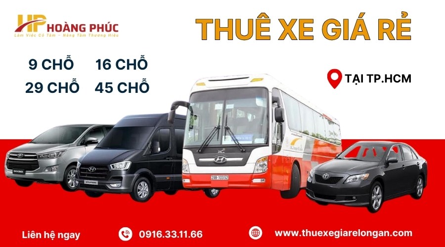 Nhà xe Hoàng Phúc chuyên thuê xe giá rẻ tại HCM